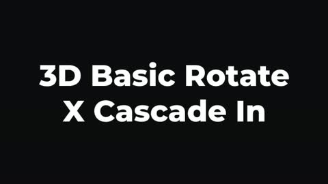 3D Basic Rotate X Cascade In — After Effects 3d text preset preview