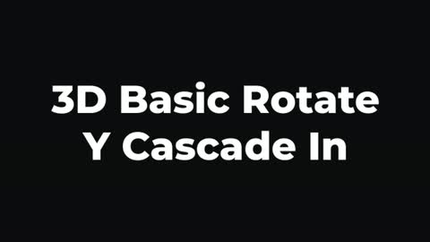 3D Basic Rotate Y Cascade In — After Effects 3d text preset preview