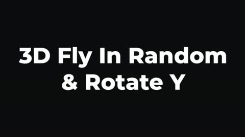 3D Fly In Random & Rotate Y — After Effects 3d text preset preview