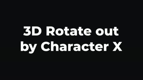 3D Rotate out by Character X — After Effects 3d text preset preview