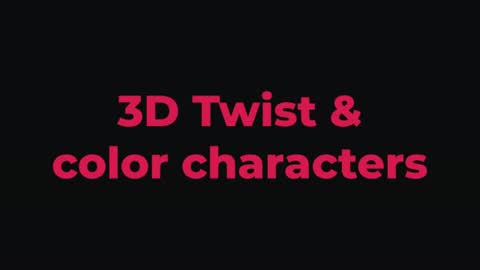 3D Twist & color characters — After Effects 3d text preset preview