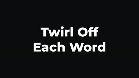 Twirl Off Each Word — After Effects animate out preset preview